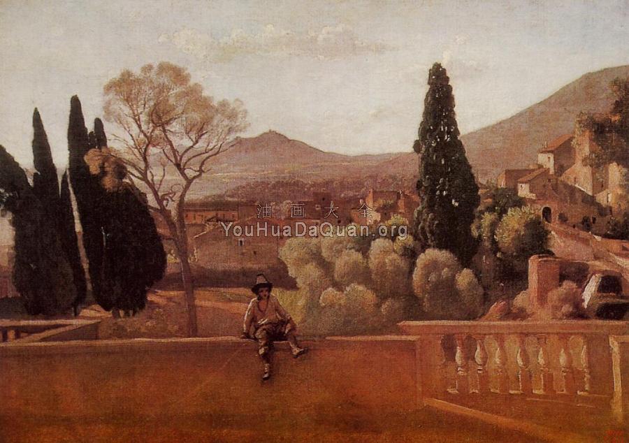 Gardens of the Villa d'Este at Tivoli - 让·巴蒂斯特·卡米耶·柯罗